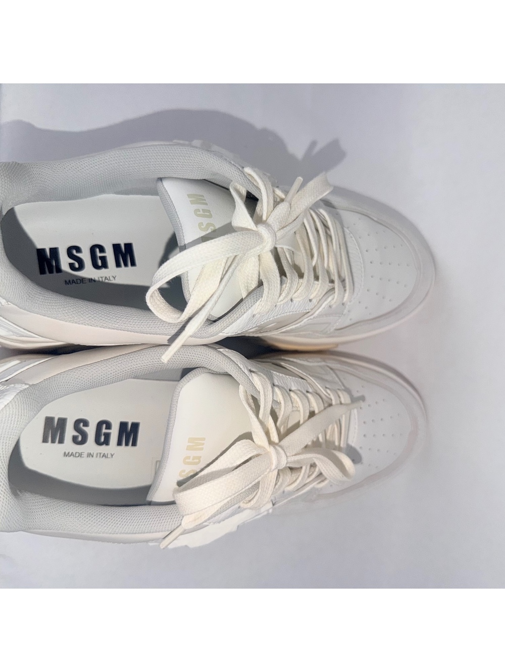 🍨 MSGM Panelled Low Top Sneakers White Grey Men's EU 42 US 9 With Box Dust Bag - Picture 10 of 16